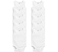 NEXT Unisex Bambino Confezione da 10 body a canotta per neonati in 100% cotone Bianco 12 Mesi-18 Mesi