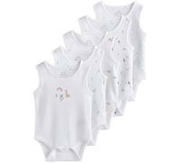 NEXT Unisex Bambino Confezione da 5 body a canotta per neonati Bianco 3 Mesi-6 Mesi