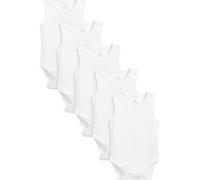 NEXT Unisex Bambino Confezione da 5 body a canotta per neonati in 100% cotone Bianco 3 Mesi-6 Mesi