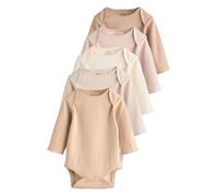 Next Unisex Bambino Confezione da 5 body bebè a maniche lunghe Crema 18 Mesi