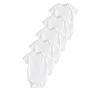 NEXT Unisex Bambino Confezione da 5 body per neonati a maniche corte a coste Bianco 18 Mesi-24 Mesi