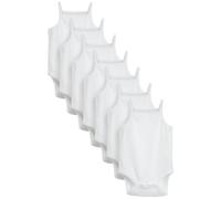 NEXT Unisex Bambino Confezione da 7 body bebè con bretelline Bianco 9 Mesi-12 Mesi