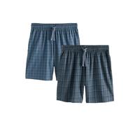 NEXT Uomini Confezione da 2 Shorts del Pigiama a Scacchi in Jersey | Adulto, Standard, Mid Rise, Pull On, 100% cotone