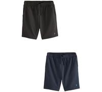 NEXT Uomini Confezione da 2 Shorts Leggeri in Jersey di 100% Cotone Black/Navy 4XL