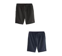 NEXT Uomini Confezione da 2 Shorts Leggeri in Jersey di 100% Cotone Black/Navy L