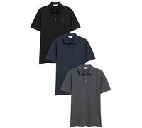 NEXT Uomini Confezione da 3 Polo in Jersey a Maniche Corte con vestibilità Classica Blu/Grigio/Nero XXL