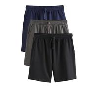 NEXT Uomini Confezione da 3 Shorts Morbidi con rovescio a Ricci Blu Navy/Grigio/Nero M