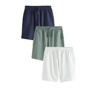 NEXT Uomini Confezione da 3 Shorts Morbidi con rovescio a Ricci Blu/Verde/Grigio Ghiaccio XXL