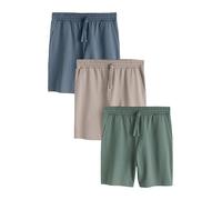 NEXT Uomini Confezione da 3 Shorts Stile Jogger con rovescio a Ricci Blue/Green/Neutral M