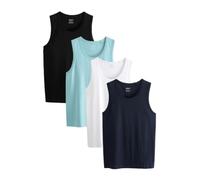 NEXT Uomini Confezione da 4 canotte in 100% cotone | Standard, Realizzate in puro cotone, Lavabile in lavatrice