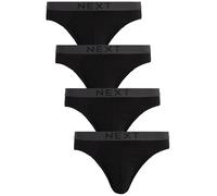 NEXT Uomini Confezione da 4 Slip in 100% Cotone Nero L