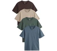 NEXT Uomini Confezione da 4 t-Shirt - vestibilità Regular Blue/Green/Neutral/Brown XL