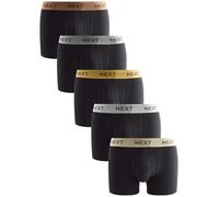 NEXT Uomini Confezione da 5 Boxer in Misto Cotone con Cucitura ad A Black Mixed Metallic Waistband XL