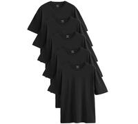 NEXT Uomini Confezione da 5 di T-Shirt di Cotone Basic - vestibilità Comoda Nero L