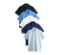 NEXT Uomini Confezione da 5 Polo in Jersey a Maniche Corte - vestibilità Regular Navy/Bright Blue/White/Deep Blue/Light Blue 3XL