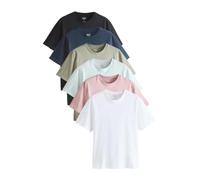 NEXT Uomini Confezione da 6 di T-Shirt di Cotone Basic | Standard, Vestibilità regular, Pull On, Lavabile in lavatrice