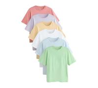 NEXT Uomini Confezione da 6 di T-shirt di cotone basic | Standard, Vestibilità regular, Pull On, Lavabile in lavatrice