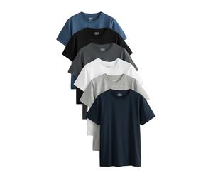 NEXT Uomini Confezione da 6 di T-shirt di cotone basic | Standard, Vestibilità regular, Pull On, Lavabile in lavatrice
