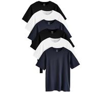 NEXT Uomini Confezione da 6 di T-Shirt di Cotone Basic - vestibilità Regular Bianco/Nero/Blu Scuro M