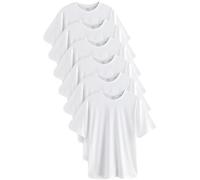 NEXT Uomini Confezione da 6 T-Shirt Girocollo Basic - Regular Bianco L