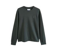 NEXT Uomini Felpa Girocollo Leggera 100% Cotone Verde Kaki M