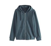 NEXT Uomini Felpa Leggera con Cappuccio e Zip 100% Cotone Blu Petrolio XL