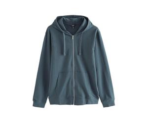 NEXT Uomini Felpa Leggera con Cappuccio e Zip 100% Cotone | Standard, realizzata in morbido jersey, Cotone leggero e traspirante, Coulisse, Chiusura con zip in metallo