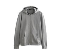 NEXT Uomini Felpa Zip-Up con Cappuccio e Zip Integrale Grigio Pallido XL