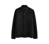 NEXT Uomini Giacca Stile Camicia con Bottoni a Pressione Nero XL
