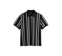 NEXT Uomini Polo a Righe Verticali con Zip Corta Nero/Bianco XXL