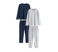 NEXT Uomini Set Pigiama in Jersey a Maniche Lunghe | Adulto, Standard, Mid Rise, Pull On, 100% cotone