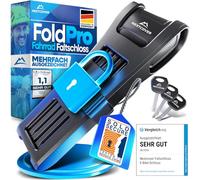 NEXTCOVER Lucchetto pieghevole per bicicletta FoldPro, 100 cm, originale, con tecnologia SteelSecure 3.0, robusto lucchetto pieghevole per bicicletta, alta sicurezza, con supporto