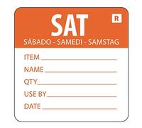 Nextday Catering L071 giorno della settimana Label, Sabato, Arancione