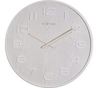 NeXtime 3095WI Madera Madera Orologio da Parete, Bianco, 53 cm