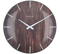 NeXtime 3249BR Edge Madera Dome Orologio da Parete, Marrone, 35 cm