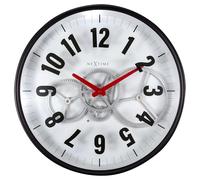 NeXtime 3259WI Modern Gear Orologio da Parete, Bianco, 36 cm