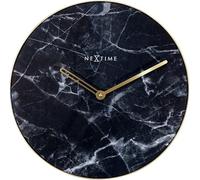 NEXTIME 8189ZW Marble Orologio da Parete, Oro Nero, 40 cm