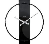 NeXtime Carl Orologio da Parete, Wood, Nero, 58.5cm x 50.5cm