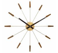 NEXTIME - Orologio da parete, 58 cm, silenzioso, in legno e acciaio Inox, Plug-Inn