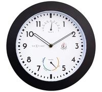 NEXTIME Wall Clock (Garden/Inside) 25,5 cm -Time/Temp/Umidity-Black-Plastic Daisy
