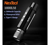 Nextool 6 in 1 Zoom Torcia 1000LM 2600mAh Torcia portatile Suono Luce Allarme Torcia LED impermeabile esterna