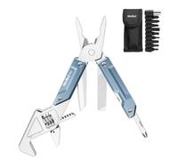 NexTool MultiTool W2, multiutensile 8-in-1 con chiave regolabile, pinze multiuso, coltello, cacciavite e lima, multiutensile con set di punte 9-in-1 e custodia in nylon