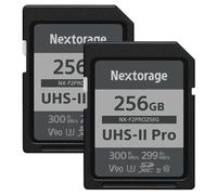 Nextorage Scheda SD da 256 GB SDXC UHS-II V90 marca giapponese pSLC Velocità massima di scrittura 299 MB/s Velocità di lettura 300 MB/s Registrazione 4K Scheda SDXC F2PRO Series 2PX-F2PRO256G per