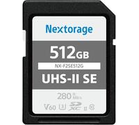 Nextorage Scheda SDHC/SDXC ad alta velocità F2SE da 512 GB con prestazioni V60 UHS-II (280 MB/s in lettura e 150 MB/s in scrittura) per video/fotocamera 4K/scatto continuo