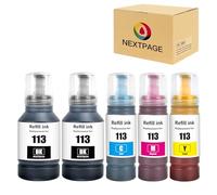NEXTPAGE 113 Inchiostro per Epson EcoTank 113 compatibile con Epson EcoTank ET-5150 ET-5170 ET-5800 ET-5850 ET-5880 ET-16150 ET-16650 ET-16600 Ecotank Pro ET-16680 PrinterY (5 La confezione