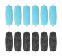 Nextpal Rullo di ricambio per ricariche perfette, 12 pezzi, professionale per la rimozione dei calli dei piedi, per uso professionale e pedicure, adatto per la cura dei piedi in famiglia (nero, blu)