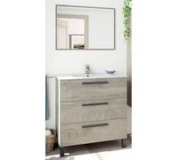 nextradeitalia 1 PZ KIT MOBILE BAGNO 3 CASSETTI CM.80 + SPECCHIO ROVERE ALASKA Mod.FERX.WTDD