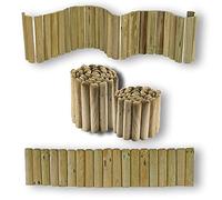 nextradeitalia 4PZ Bordure per AIUOLE ROLLBORDER SROTOLABILE Ø 5 CM 250 X 40 H in Legno di Pino IMPREGNATO per FIORIERE Giardini AIUOLA Fiori