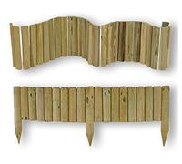 nextradeitalia 6PZ Bordure per aiuole Flessibile Ø 5 CM 250 X 40 H in Legno di Pino IMPREGNATO da Esterno per fioriere Giardini aiuola
