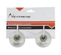Nextreme - Coppia ruote trasparenti 50x36 mm PU con cuscinetti ABEC7 per skateboard con tavola in legno STREET PRO